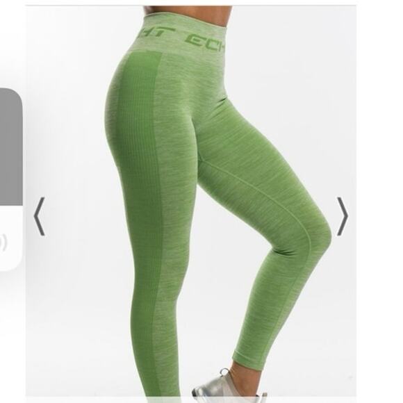 ECHT Arise Pure Seamless Leggings Green Tea Size Small Yoga Gym Workout Fitness - Picture 6 of 9